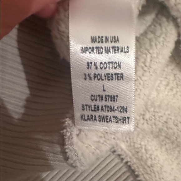 Agolde Los Angeles Klara V Neckline Oversized Grey Sweatshirt Size Large - Picture 11 of 11